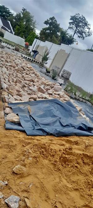 Garden rocks and crushed stones