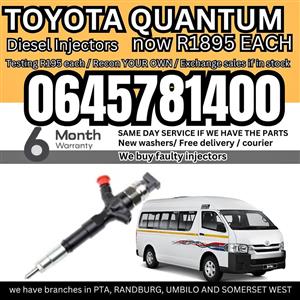 Toyota Quantum diesel injectors for sale