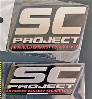 SC Project motorcycle exhaust sticker badge emblem