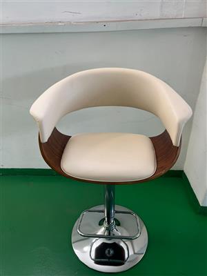 JY1953 Cream Bar Stool,Jost Brand, Walnut Wood, PU Cushioned Seat