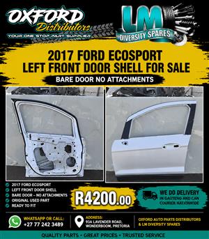 2017 Ford EcoSport Left Front Door Shell Used for sale 