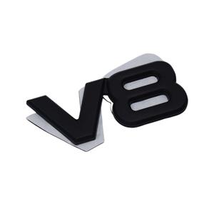 V8 Matt Black Sticker Badge