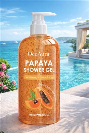 OceAura Papaya Shower Gel – Whitening & Smoothing Body Wash 237ml