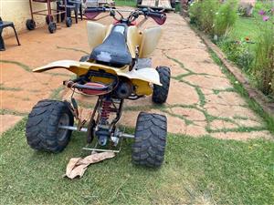 Sam and Dinly quad stripping for spares. Meyerton bike scrapyard new and secondhand spares. Andre ca