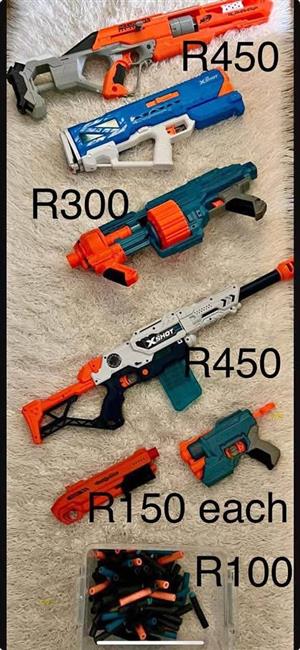 Nerf & Xshot guns & bullets . Prices vary between  Good condition. Collection in Seapoint.