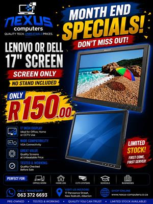 17" Lenovo or Dell Monitor