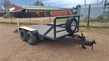 USED 2003 LEO SKIDSTEER DOUBLE AXLE TRAILER FOR SALE 