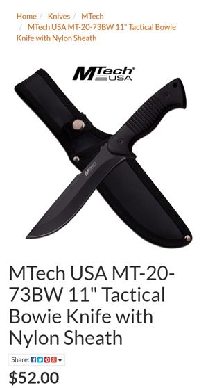 Mtech military knife