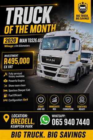 MAN TGS 26.480  - Drive Away for ONLY R495,000 | Excluding VAT 