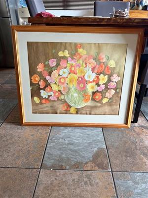 Vintage Poppy’s in vase painting