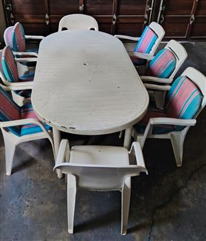 Garden patio set plastic