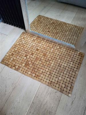 LARGE Bamboo Bathroom floor Mat - 80CM X 50CM - Shower / Bath / Door