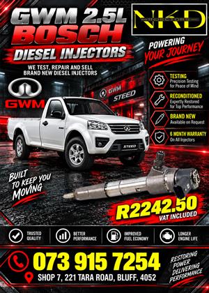 GWM 2.5L Bosch Diesel Injectors 