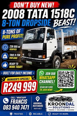 2008 Tata  1518 C 8 ton drop side
