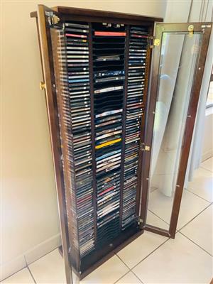 Solid Imbuiya wood CD /DVD cabinet for sale