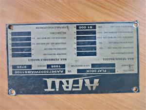 1998 Afrit 14m Tri-Axle Flat Deck Trailer Fully refurbished.