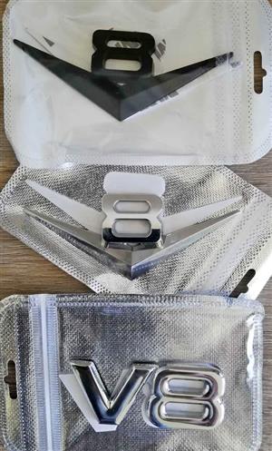 Metal V6 & V8 Badges emblems stickers