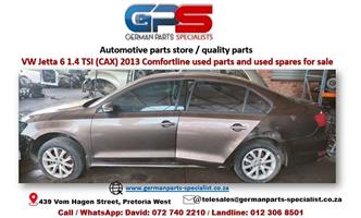 VW Jetta 6 1.4 TSI (CAX) 2013 Comfortline used spares and used parts for sale @GPS
