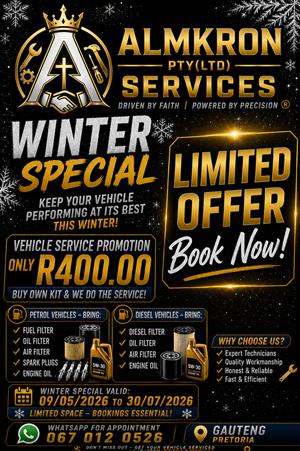 Winter Special on Vehicle Services Hurry Up!