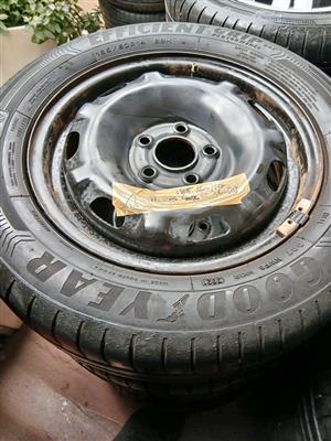 4x Good Year tyres As New and POLO rims