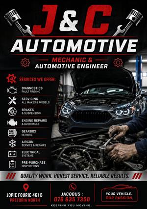 Mechanic in Pretoria north services from R 450 and brakes from R 350 