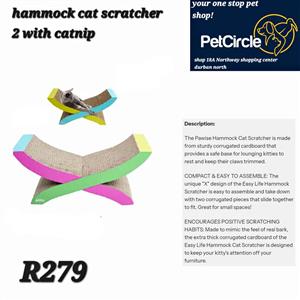 Hammock cat scratcher with catnip