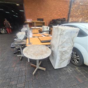 CLEARANCE OF TABLES CHAIRS FRIDGE STOVE EXTRACTORS AIRCON UNITS & LOTS MORE. 