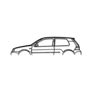 Steel Silhouette Wall Art - VW Golf Mk4 600X215X2MM