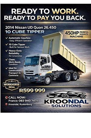 2014 Nissan  UD Quon 26.450 10m3 back tipper