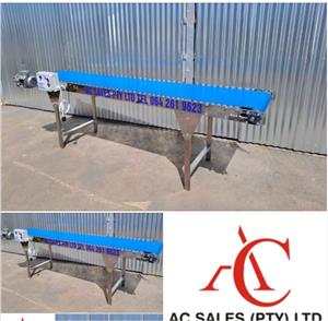  2.5 meters long, belt width 450mm. Side guides can be fitted