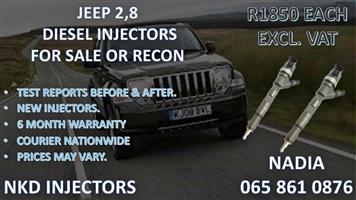 JEEP 2,8 DIESEL INJECTORS FOR SALE. REBUILT AND TESTED