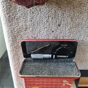 Starrett no 436 outside micrometer from the 80s. Used for watches 