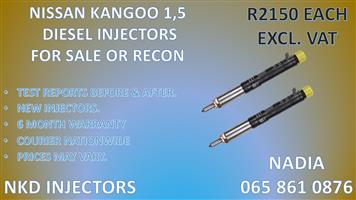 DIESEL INJECTORS FOR SALE FOR NISSAN KANGOO 1.5 - 3 BRANCHES NATIONWIDE