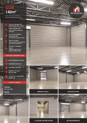 G24 – 140m² Storage Space To Let