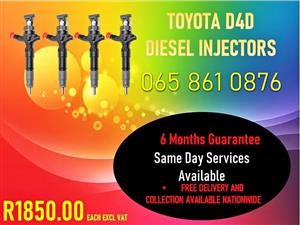 TOYOTA D4D DIESEL INJECTORS FOR SALE OR RECON WITH REPORTS