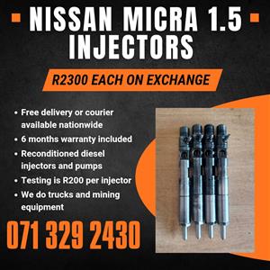 NISSAN MICRA 1.5 INJECTORS FOR SALE WITH WARRANTY INCLUDED IN 