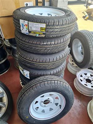 Trailer rims size tyres each