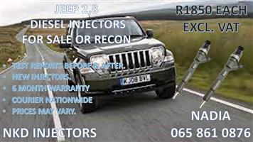 JEEP 2,8 DIESEL INJECTORS FOR SALE OR RECON