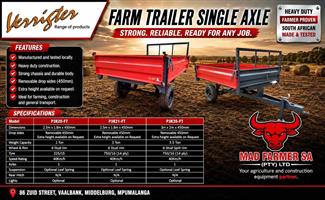 New range of single axle farm trailers available
