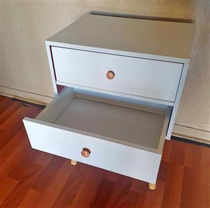 New white bedside tables with drawers