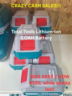 Brand New Total Tools 5.oAh Battery, 20V