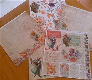  Vintage Storybook Scrapbooking Paper Set 