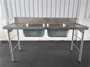 Industrial Stainless Steel Double Sink