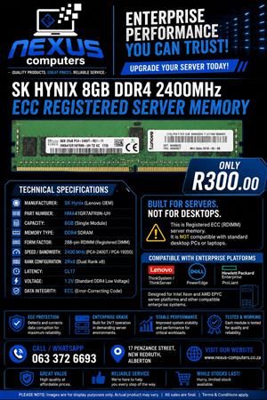 8gb Ddr4 server Ram