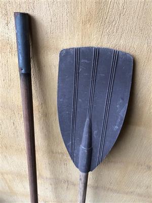 vintage Double Wooden boat oar with plastic paddle ends - Great as Man Cave decor
