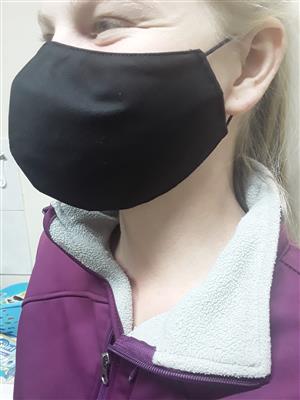 3 Ply Handmade Washable Black Face Mask