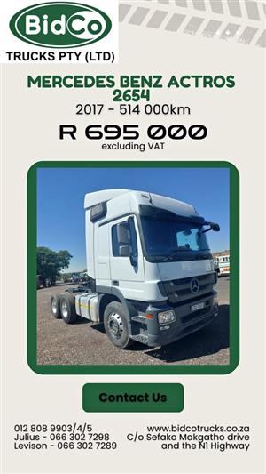 2017 MERCEDES BENZ ACTROS 2654 HORSE
