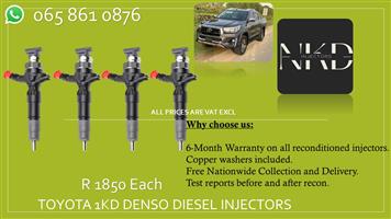 Toyota 1KD "18" diesel injectors for sale or recon
