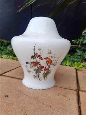 Vintage opaline glass lampshade, likely from the 1960s.  