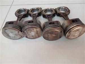 Toyota Corolla 20valve Black Top Pistons & Conrods Set